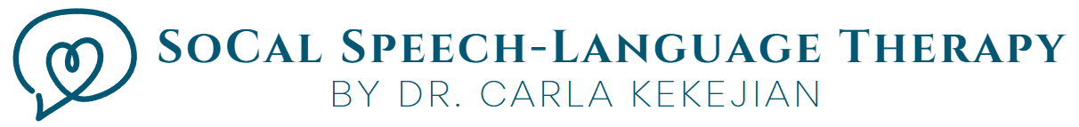 Five-star patient reviews for SoCal Speech-Language Therapy by Dr. Carla Kekejian
